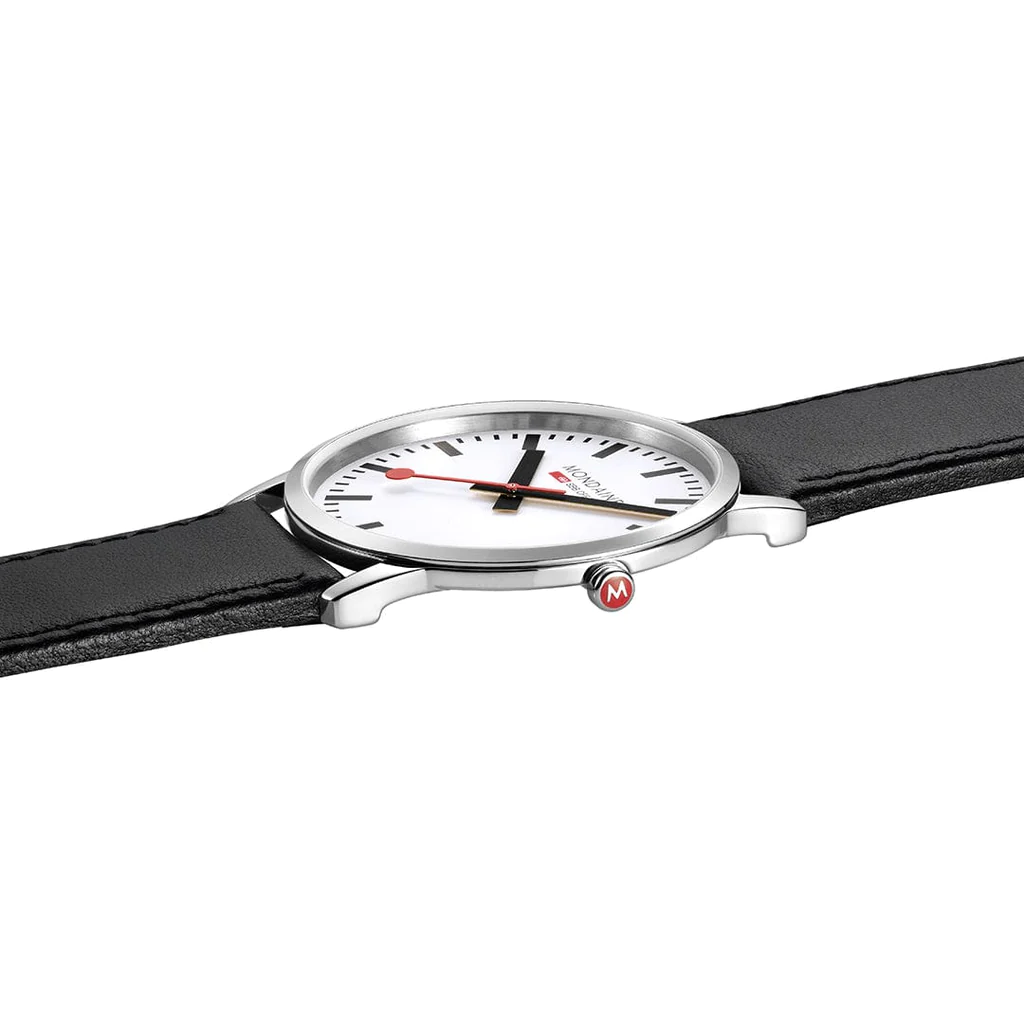 Mondaine Simply Elegant 41 mm, black leather watch
