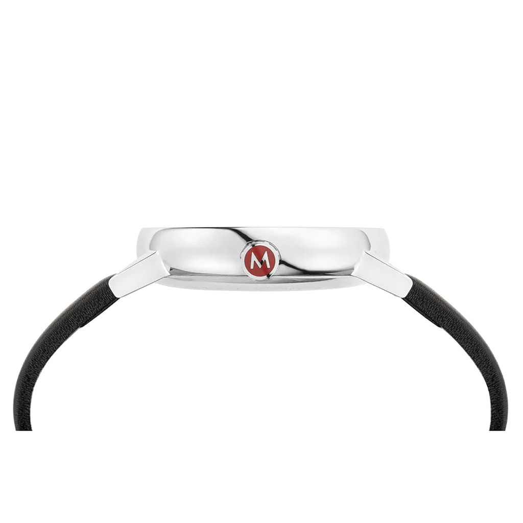 Mondaine, EVO2 40 mm, black vegan grape leather watch