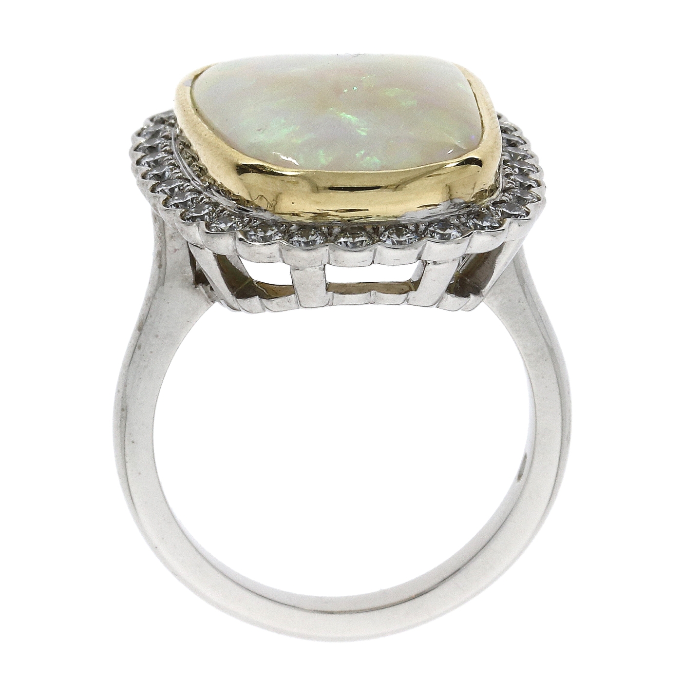 Opal & Diamond Cluster Ring